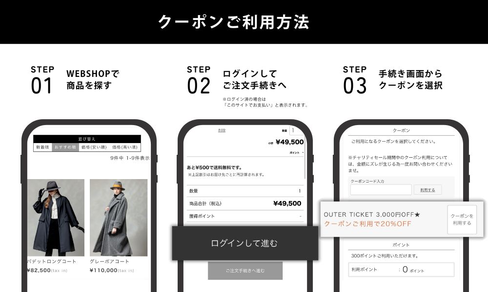 クーポンの使い方